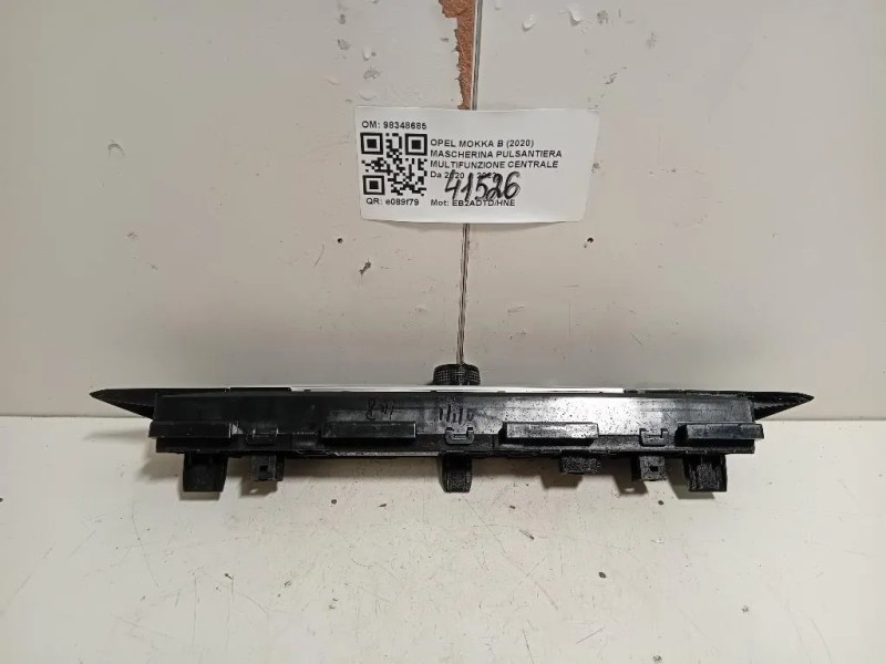 Mascherina Pulsantiera Multifunzione Centrale 98348685 Opel Mokka B 2020