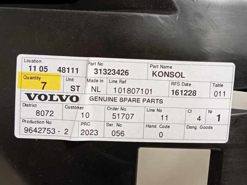 Rinforzo Paraurti ANT DX 31323426 DX DESTRO Volvo V60 I 2010