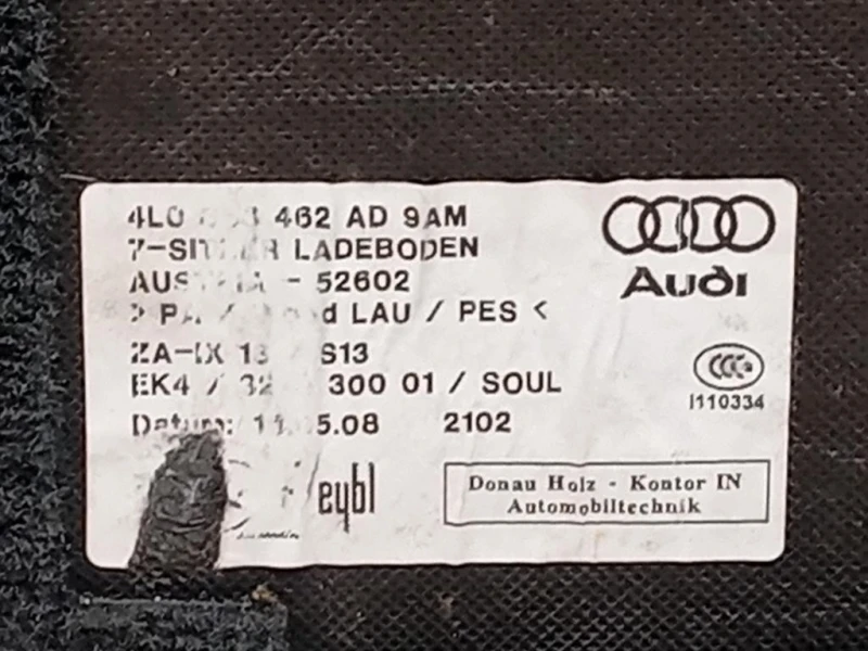 Ripiano Copertura VANO Bagagli RIPIANO COPERTURA VANO BAGAGLI Audi Q7 4LB 2006