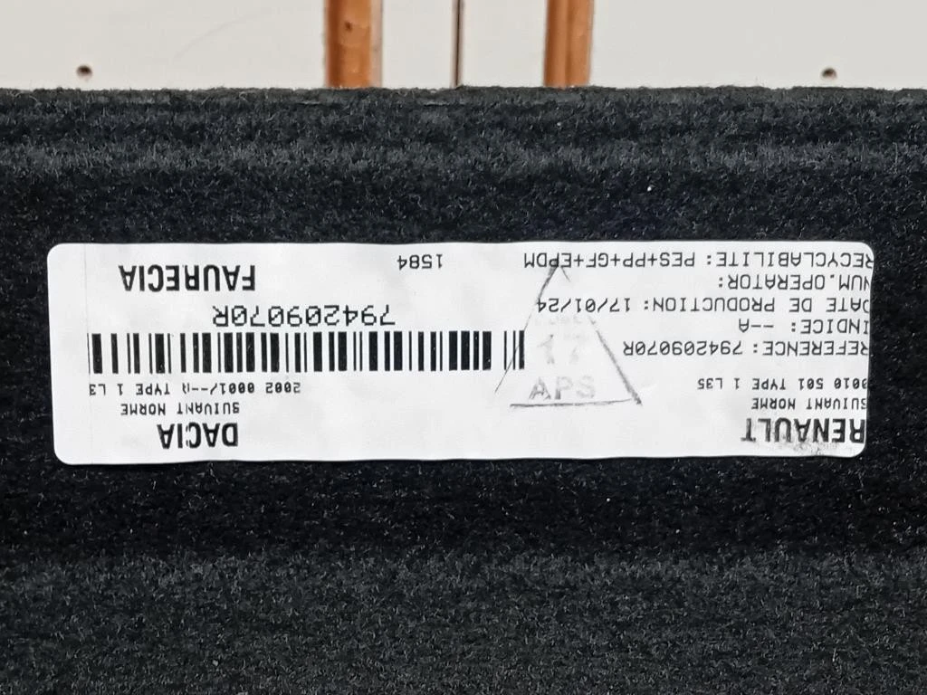 Ripiano Copertura VANO Bagagli RIPIANO COPERTURA VANO BAGAGLI Dacia Duster II 2021