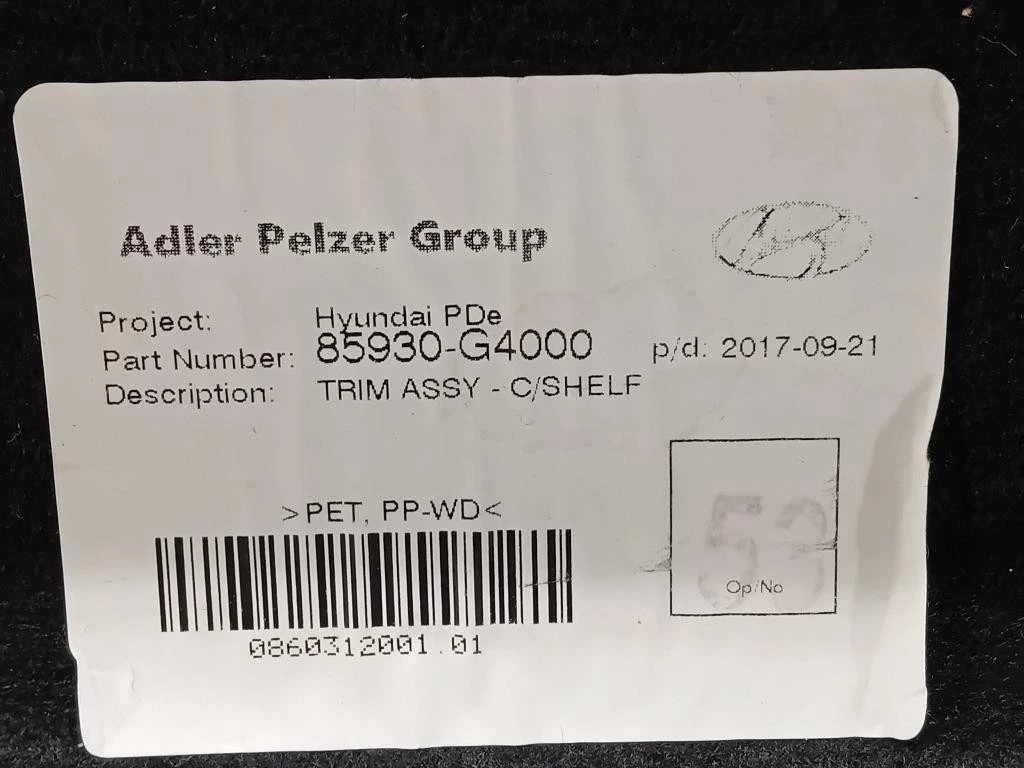 Ripiano Copertura VANO Bagagli 85930-G4000 Hyundai I30 III 2017