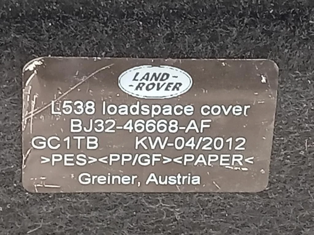 Ripiano Copertura VANO Bagagli BJ32-46668-AF Land Rover Range Rover Evoque I 2011
