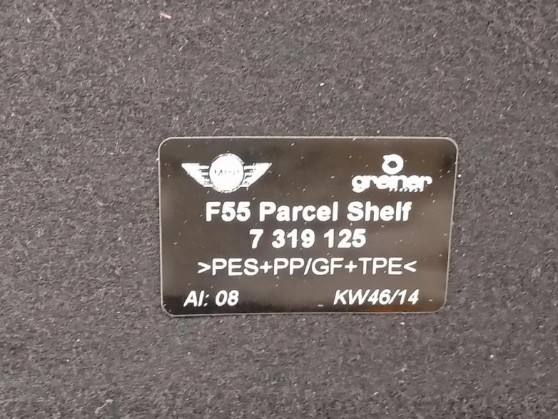 Ripiano Copertura VANO Bagagli 7319125 Mini MINI Cooper F55 2014