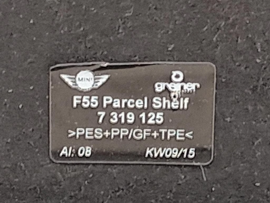 Ripiano Copertura VANO Bagagli 7319125 Mini MINI Cooper F55 2014