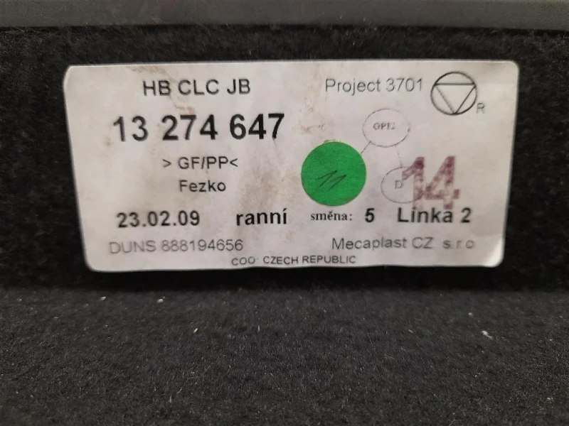 Ripiano Copertura VANO Bagagli 13274647 Opel Insignia A 2009