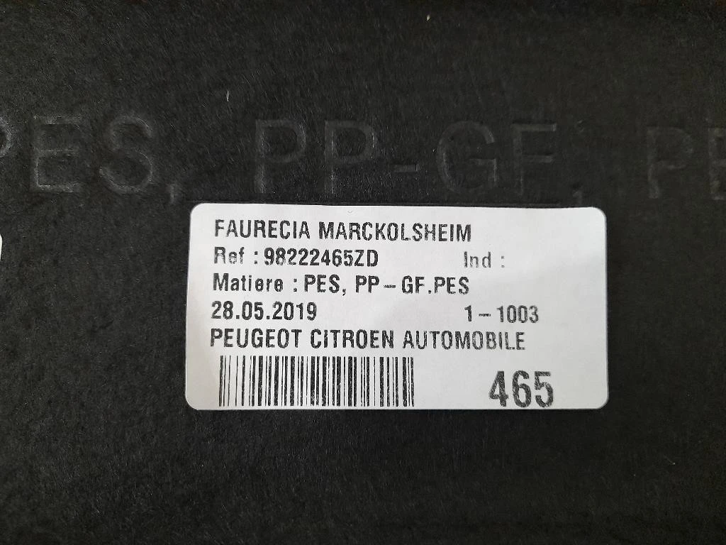 Ripiano Copertura VANO Bagagli 98222465ZD Peugeot 308 II SW 2017