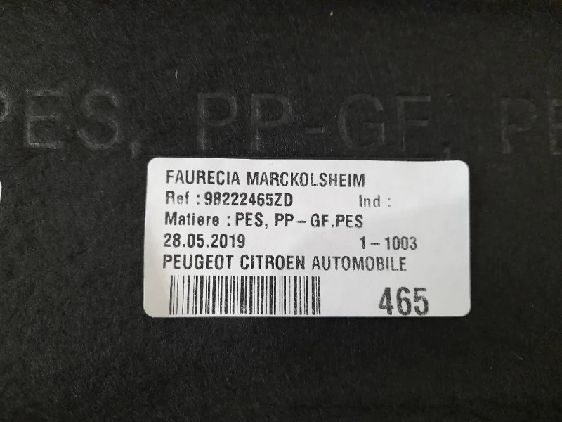 Ripiano Copertura VANO Bagagli 98222465ZD Peugeot 308 II SW 2017