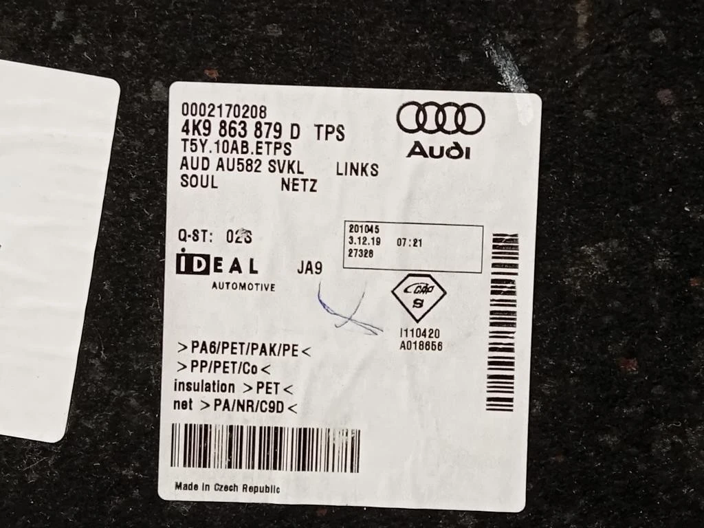 Rivestimento Bagagliaio Antint SX 4K9 863 879 D Audi A6 4a5c8 Avant 2018