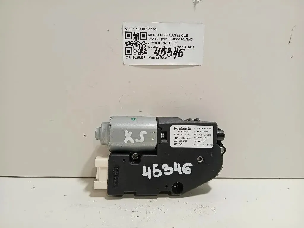 Meccanismo Apertura Tetto Scorrevole A 166 820 02 08 Mercedes Classe GLE W166 2015