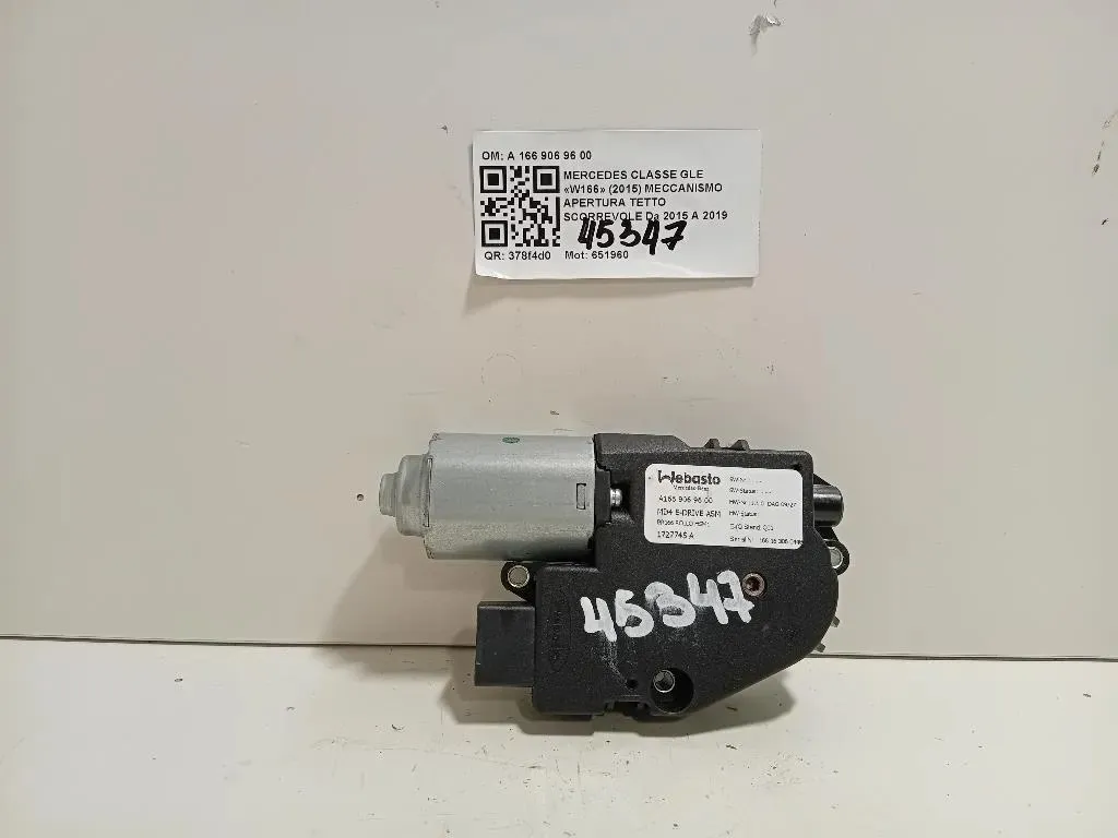 Meccanismo Apertura Tetto Scorrevole A 166 906 96 00 Mercedes Classe GLE W166 2015