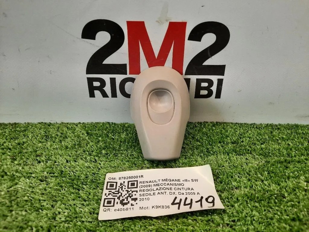 Meccanismo Regolazione Cintura Sedile ANT DX 878250001R Renault Mégane III SW 2009