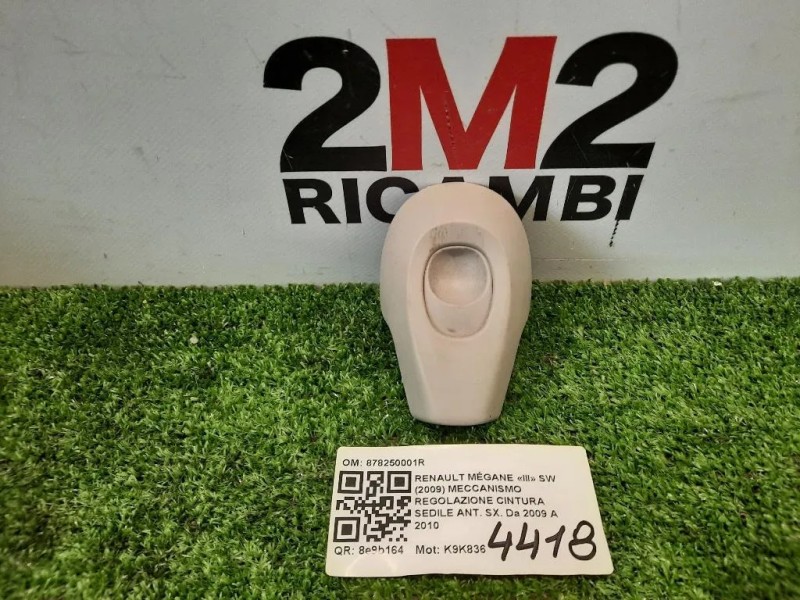 Meccanismo Regolazione Cintura Sedile ANT SX 878250001R Renault Mégane III SW 2009