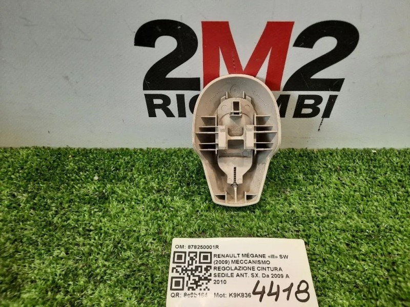Meccanismo Regolazione Cintura Sedile ANT SX 878250001R Renault Mégane III SW 2009