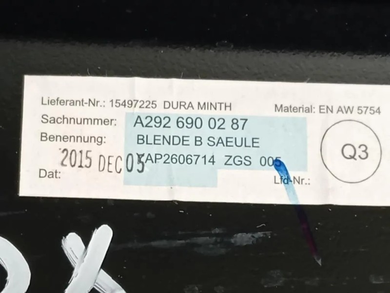 Modanatura Adesiva Porta ANT DX A2926900287 Mercedes Classe GLE W166 2015