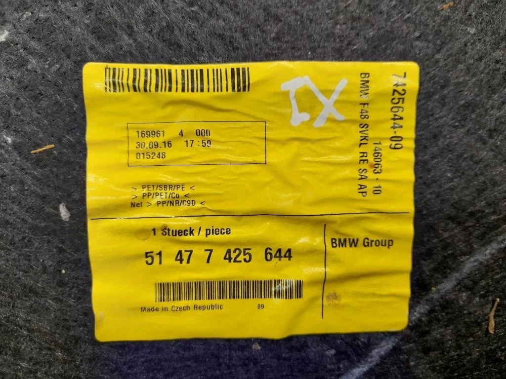 Rivestimento Interno Bagagliaio DX 51477425644 Bmw X1 F48 2015