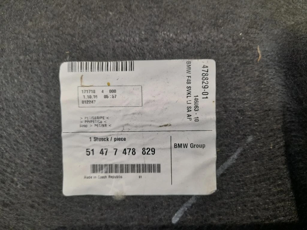 Rivestimento Interno Bagagliaio SX 51477478829 Bmw X1 F48 2015