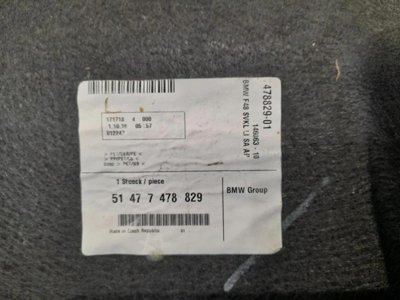 Rivestimento Interno Bagagliaio SX 51477478829 Bmw X1 F48 2015