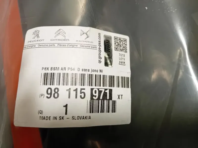 Modanatura Adesiva Porta POST DX 9811597177 Peugeot 3008 II 2016