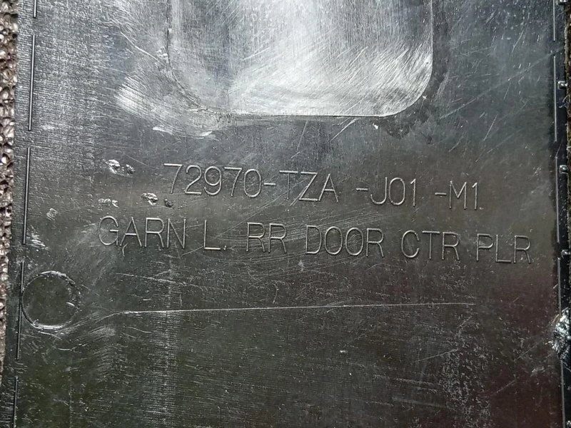 Rivestimento Interno Montante Centrale DX 72970-TZA-J02 Honda JAZZ III 2017