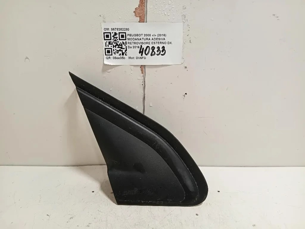Modanatura Adesiva Retrovisore Esterno DX 9678382280 Peugeot 2008 I 2016