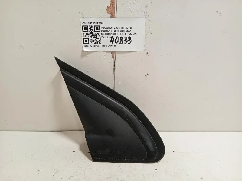 Modanatura Adesiva Retrovisore Esterno DX 9678382280 Peugeot 2008 I 2016