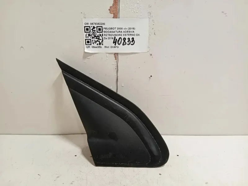 Modanatura Adesiva Retrovisore Esterno DX 9678382280 Peugeot 2008 I 2016