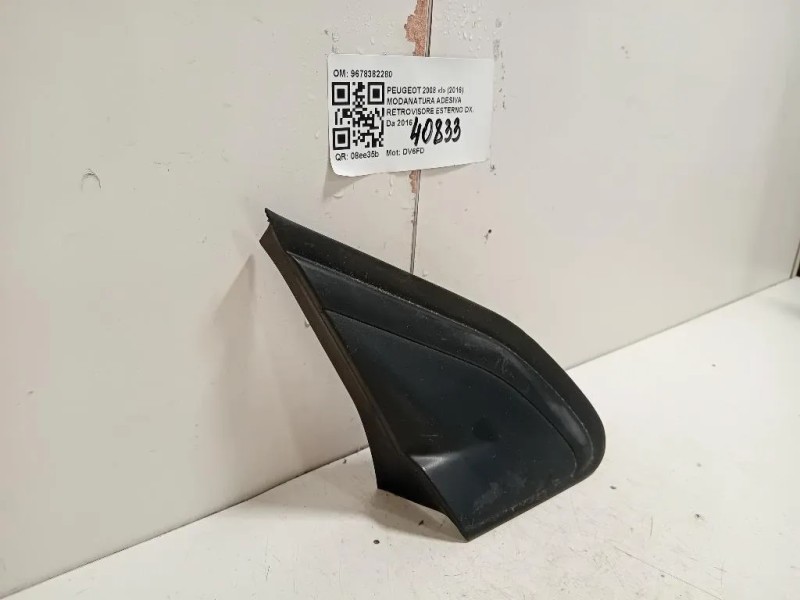 Modanatura Adesiva Retrovisore Esterno DX 9678382280 Peugeot 2008 I 2016