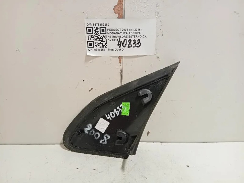 Modanatura Adesiva Retrovisore Esterno DX 9678382280 Peugeot 2008 I 2016