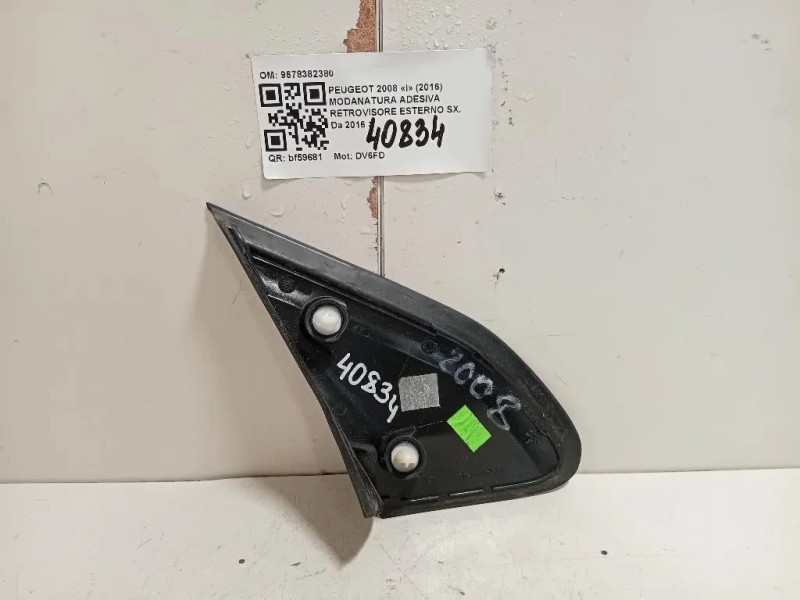 Modanatura Adesiva Retrovisore Esterno SX 9678382380 Peugeot 2008 I 2016