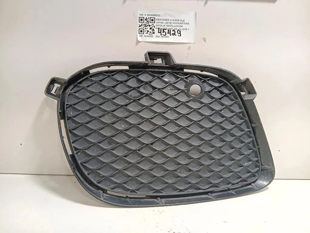 Modanatura Griglia Ventilazione Paraurti ANT SX A 2928855322 Mercedes Classe GLE W166 2015