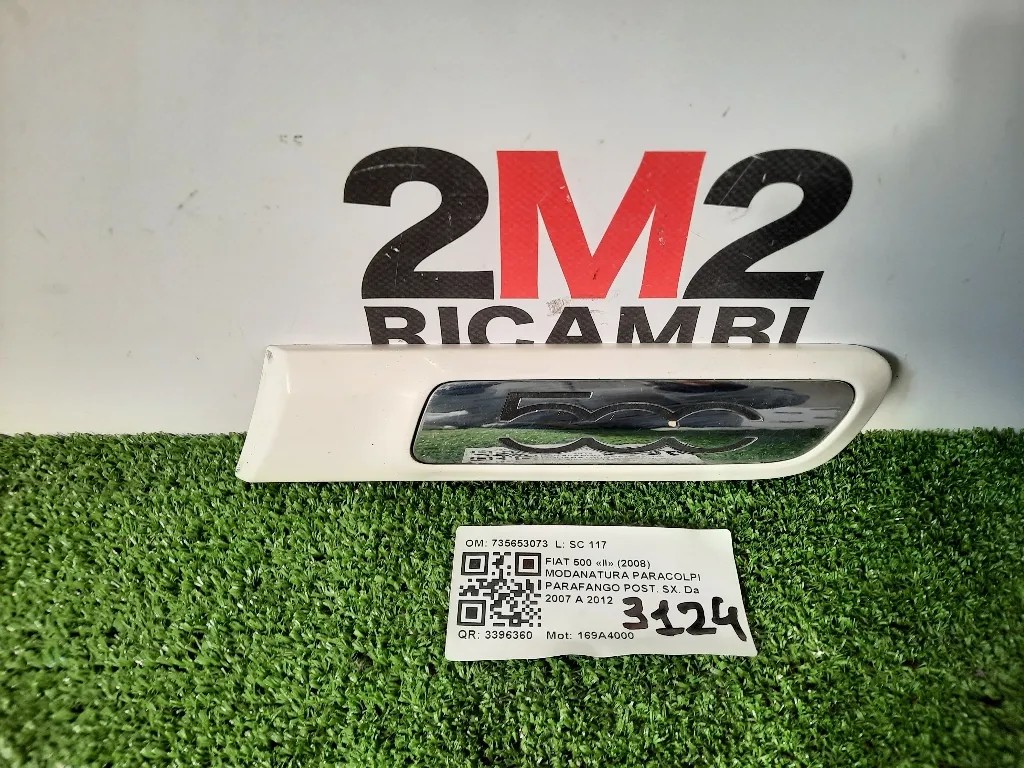 Modanatura Paracolpi Parafango POST SX 735431949 Fiat 500 II 2008