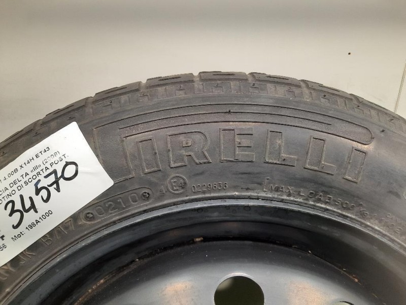 Ruotino DI Scorta POST S13580 B14 84M 400B X14H ET43 Lancia Delta III 2008