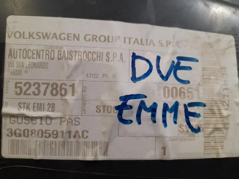 Modanatura Parafango INF ANT SX 3G0805911AC Volkswagen Passat VI 2011