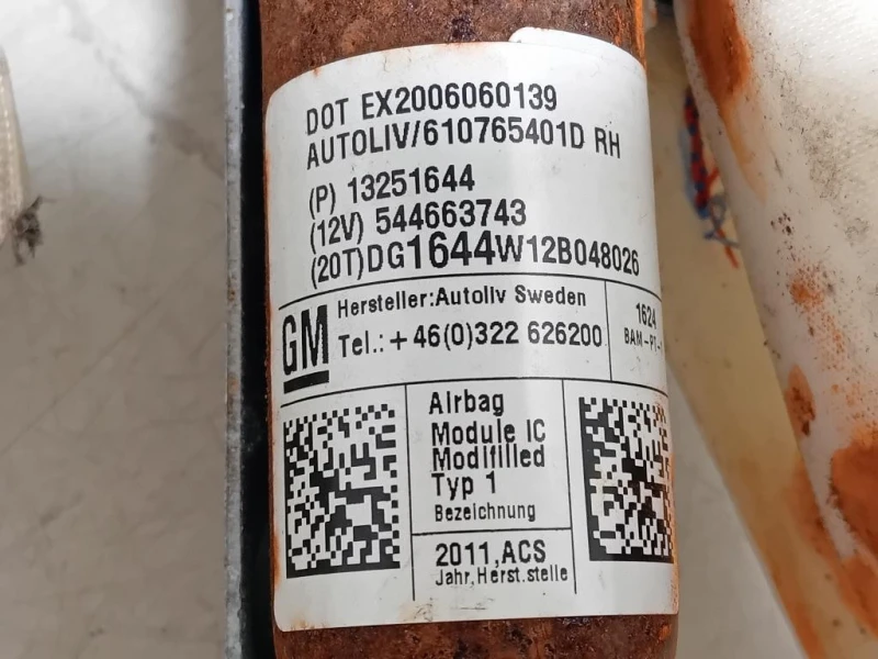 Air-bag A Tendina DX 544663743 Chevrolet Orlando 2011