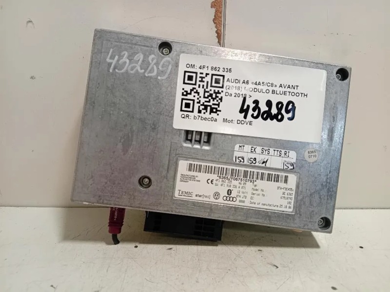 Modulo Bluetooth 4F1 862 335 Audi A6 4a5c8 Avant 2018