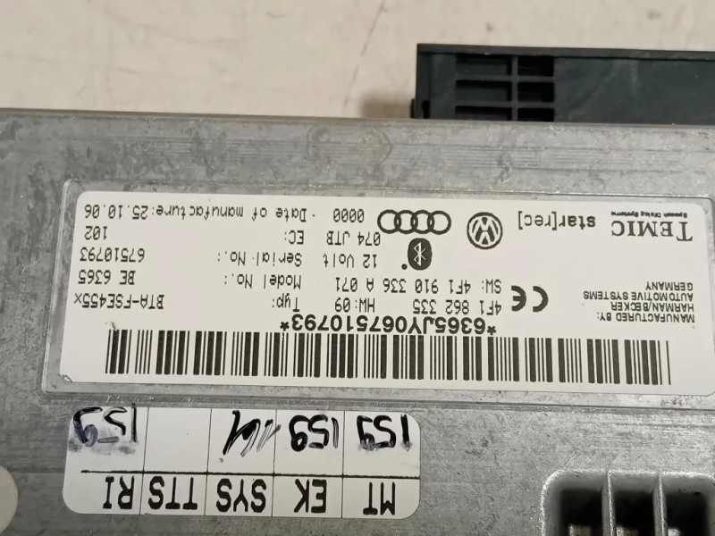 Modulo Bluetooth 4F1 862 335 Audi A6 4a5c8 Avant 2018