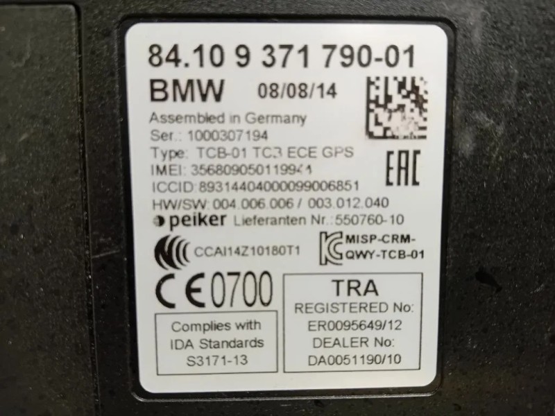 Modulo Bluetooth 8410 9365304-01 Bmw Serie 1 F20 Berlina 2012