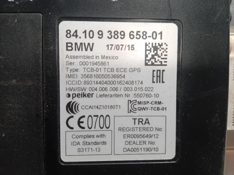 Modulo Bluetooth 84109389658 Bmw Serie 1 F20 Berlina 2012