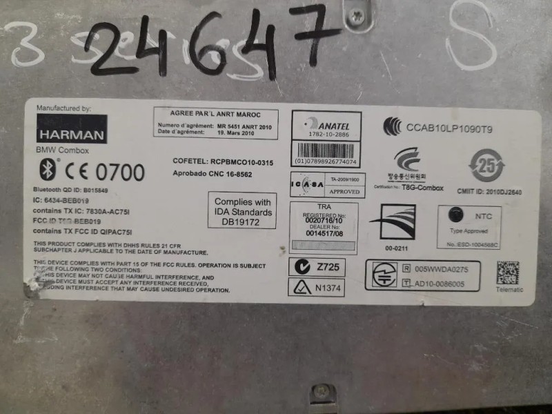 Modulo Bluetooth 9257161 Bmw Serie 3 E93 Cabrio 2007