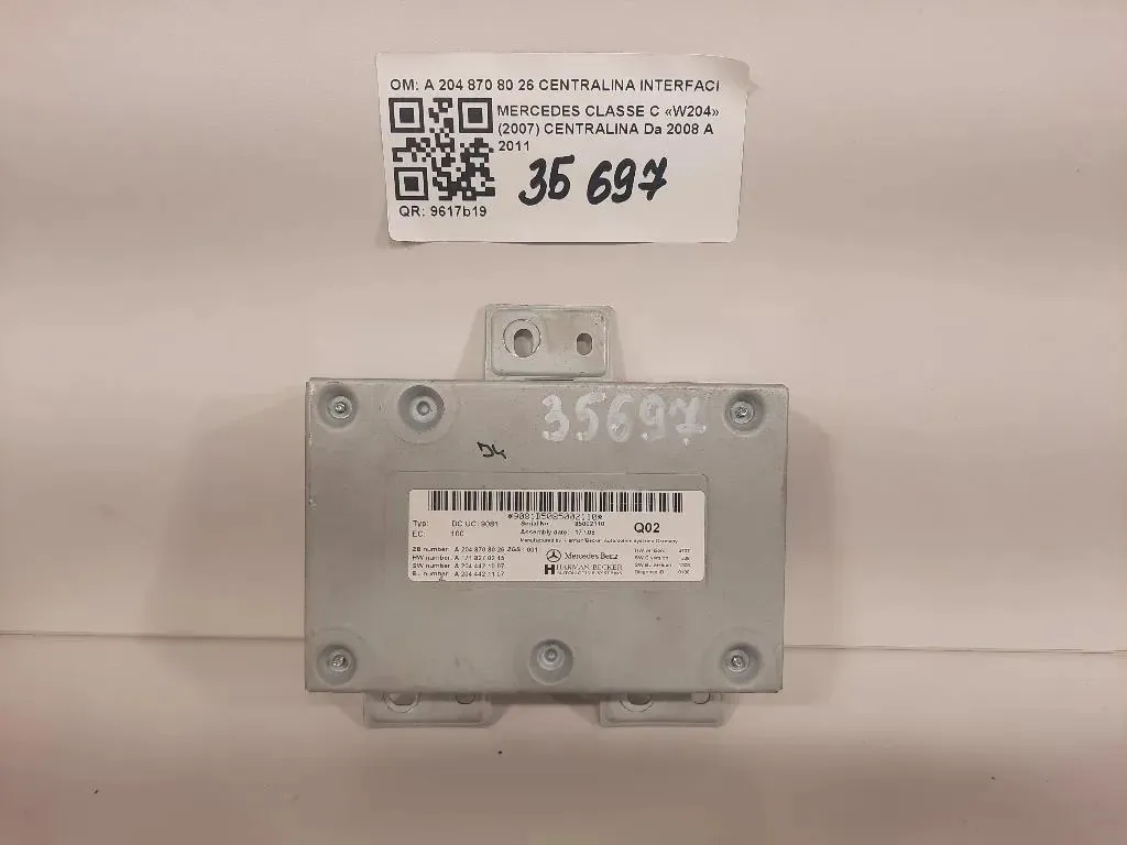 Modulo Bluetooth A 204 870 80 26 CENTRALINA INTERFACIA Mercedes Classe C W204 2007