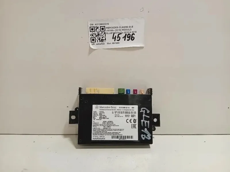 Modulo Bluetooth A2139002210 Mercedes Classe GLE W166 2015