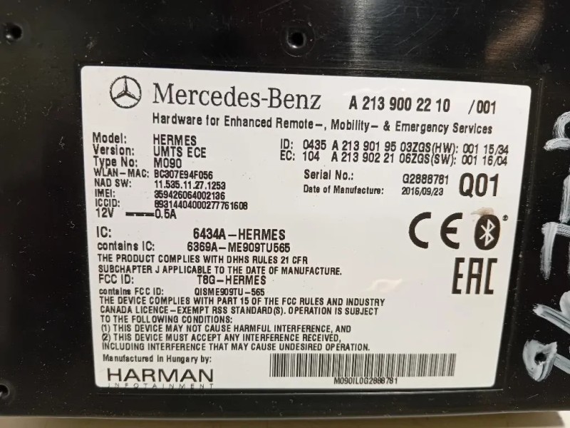 Modulo Bluetooth A2139002210 Mercedes Classe GLE W166 2015