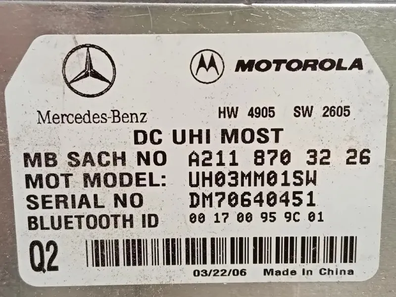 Modulo Bluetooth A2118703226 Mercedes Classe SLK R171 2008