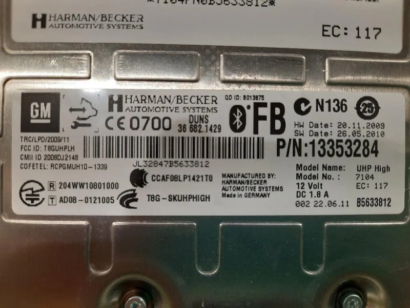 Modulo Bluetooth 13353284 Opel Astra J 2012