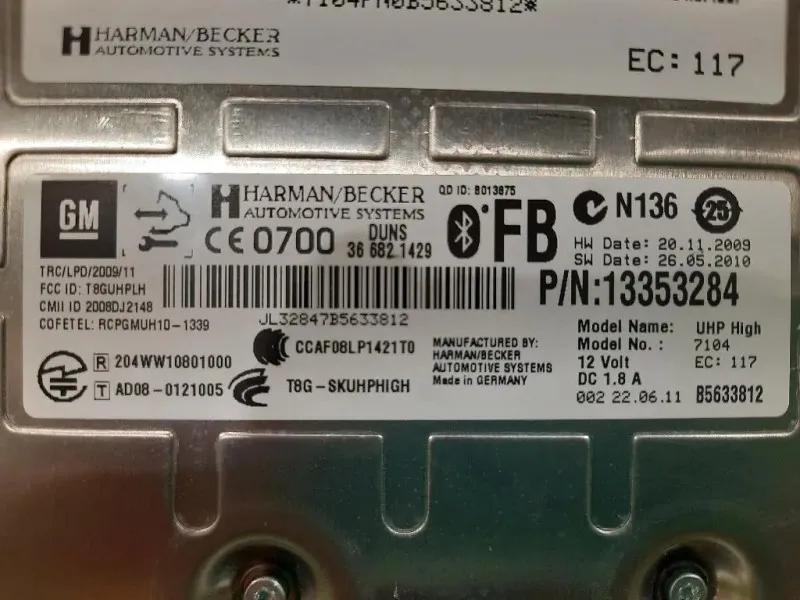 Modulo Bluetooth 13353284 Opel Astra J 2012