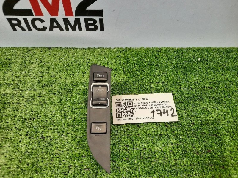 Modulo Comando Console Centrale 61319252912 Bmw Serie 1 F20 Berlina 2015