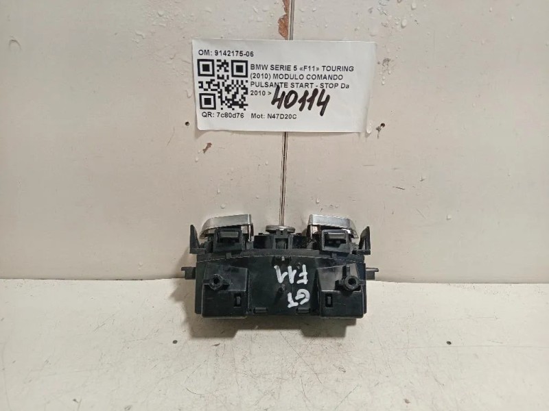 Modulo Comando Pulsante Start - STOP 9142175-06 Bmw Serie 5 F11 Touring 2010