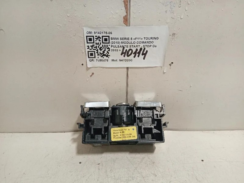 Modulo Comando Pulsante Start - STOP 9142175-06 Bmw Serie 5 F11 Touring 2010