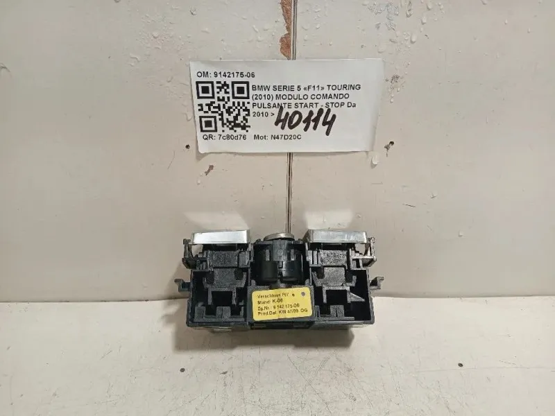 Modulo Comando Pulsante Start - STOP 9142175-06 Bmw Serie 5 F11 Touring 2010