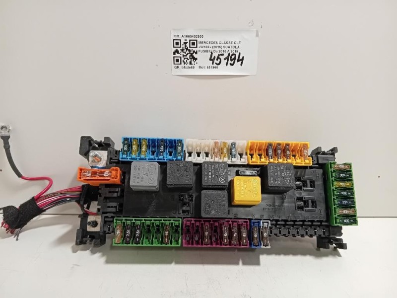 Scatola Fusibili A1665452900 Mercedes Classe GLE W166 2015